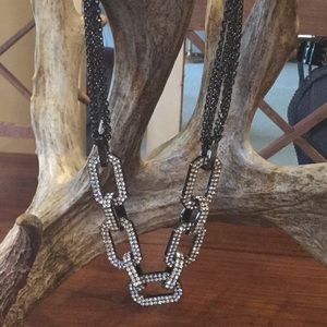 Park lane black rhinestone short necklace